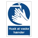 Husk at vaske hænder påbudt skilt