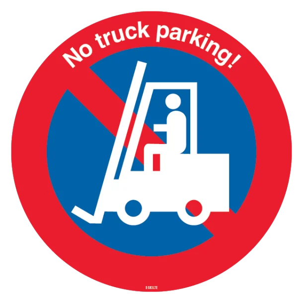 No truck parking! P forbudsskilt