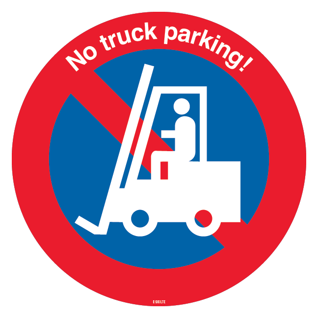 No truck parking! P forbudsskilt
