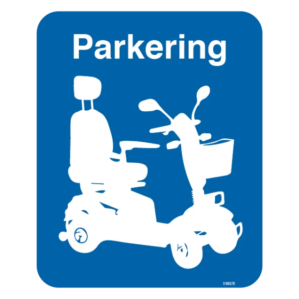 EL-scooter Parkering. Parkeringsskilt