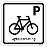 Cykelparkering. Parkeringsskilt