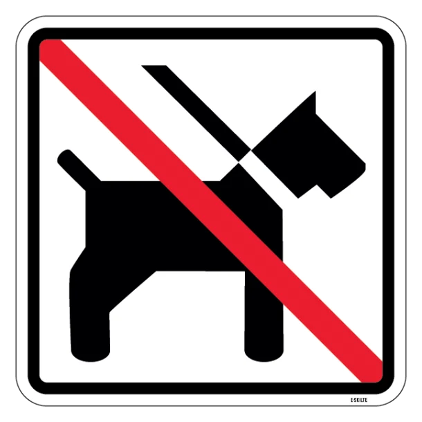 Hund forbudt - piktogram skilt