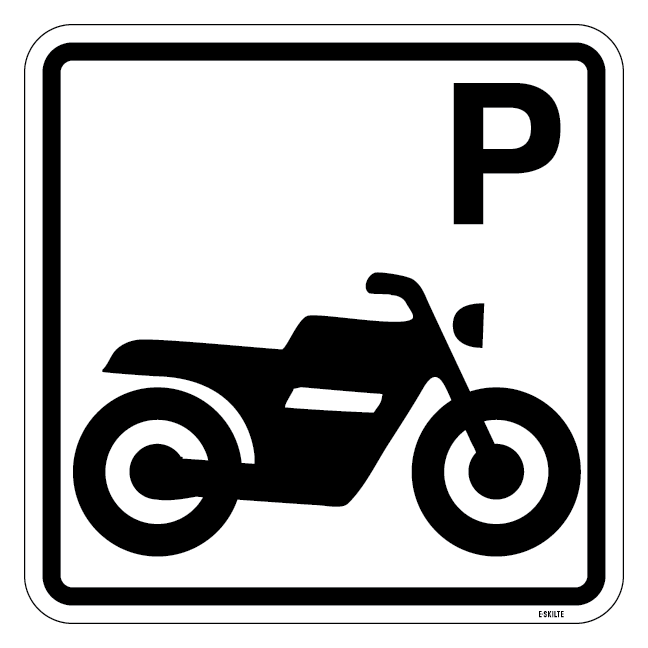 Motorcykel P - piktogram skilt