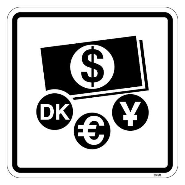 Valuta - piktogram skilt