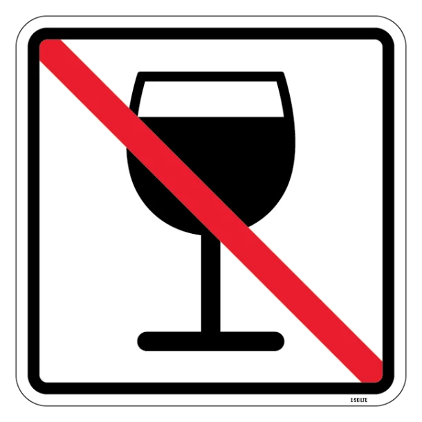 Vin forbudt - piktogram skilt