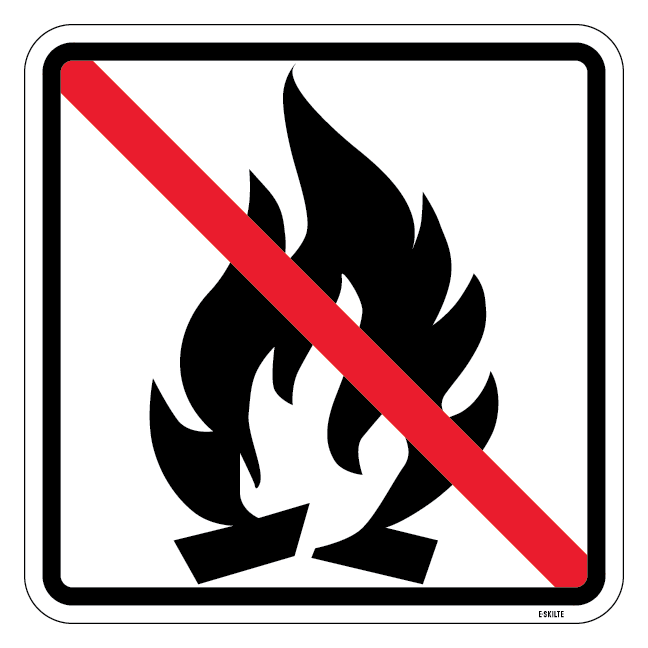Bål forbud - piktogram skilt