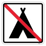 Camping forbudt - piktogram skilt