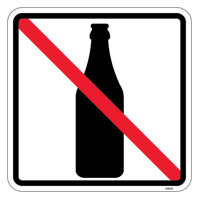 Flaske forbud - piktogram skilt