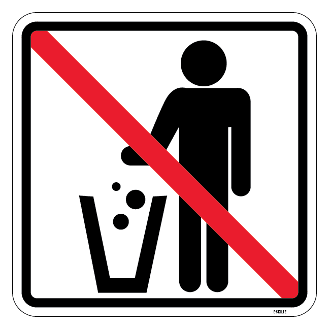 Affald forbudt - piktogram skilt