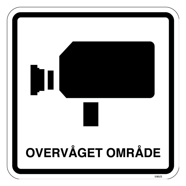 Overvåget område - piktogram skilt