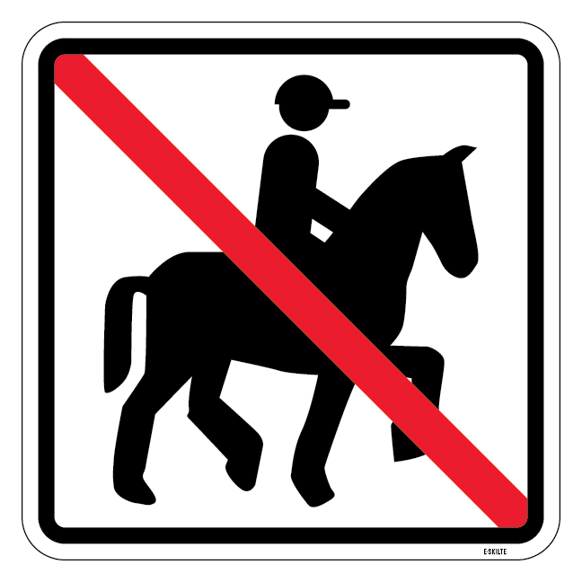 Ridning forbudt - piktogram skilt