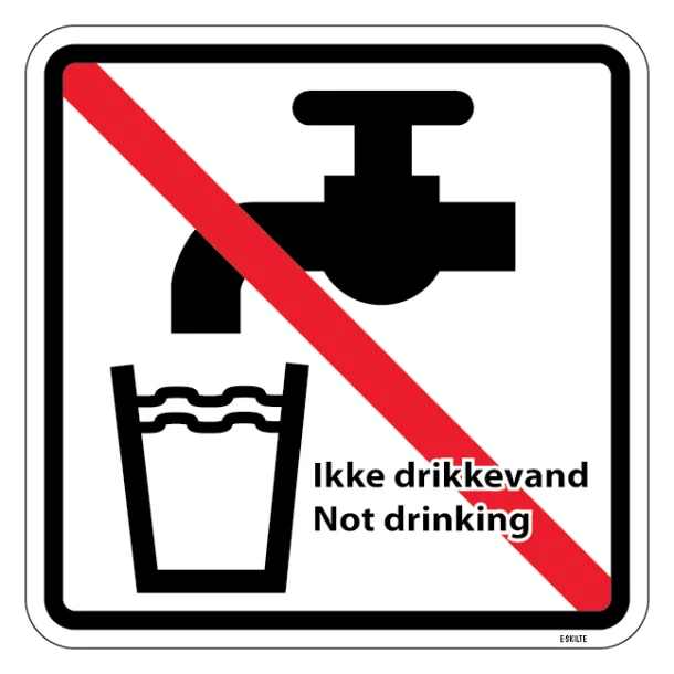 Ikke drikkevand, not drinking skilt