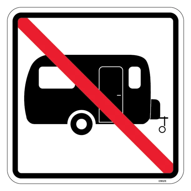 Campingvogns forbud skilt - piktogram