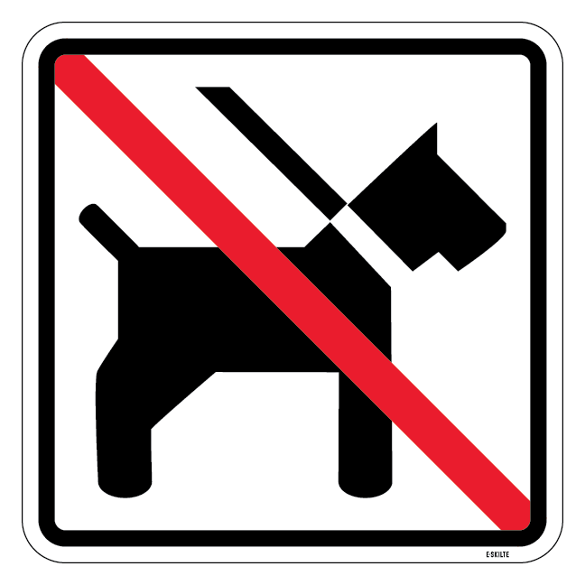 Hunde forbudt piktogram skilt - E-skilte