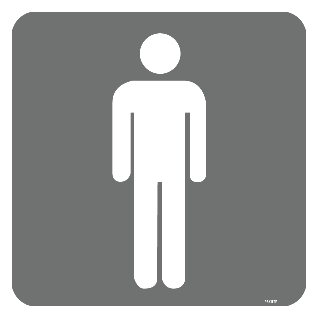 Toilet Herre grå. Piktogram skilt