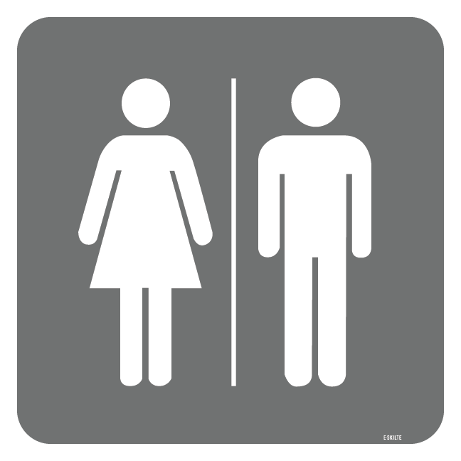 Toilet Damer herre grå. Piktogram skilt