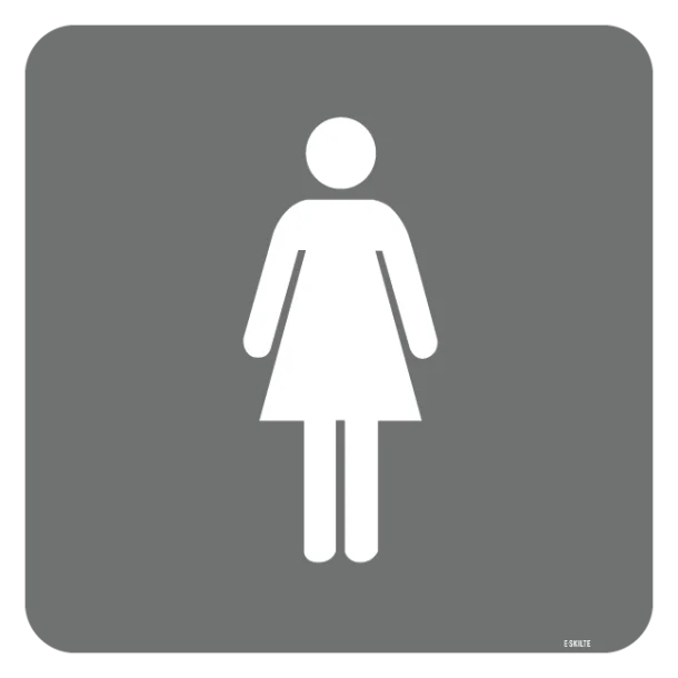 Toilet Damer grå. Piktogram skilt