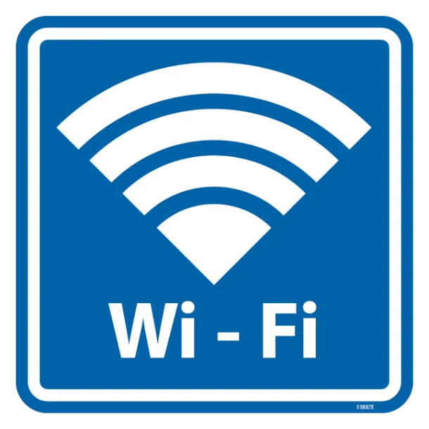 Wi-Fi Blå piktogram. Piktogram skilt