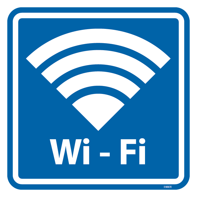 Wi-Fi Blå piktogram. Piktogram skilt