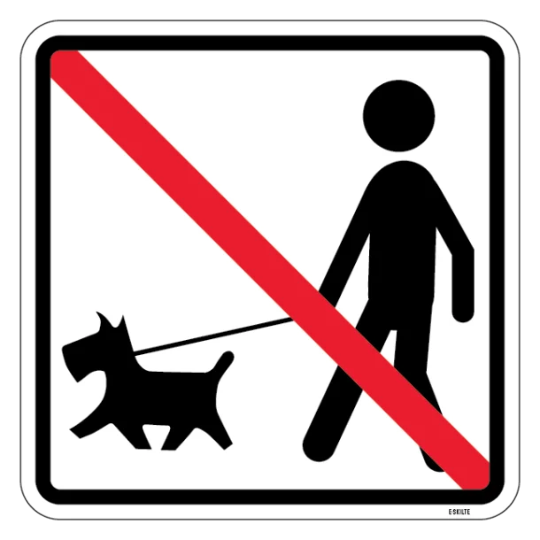 Adgang forbudt med hund piktogram skilt