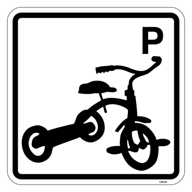 Trehjulet cykel P piktogram skilt