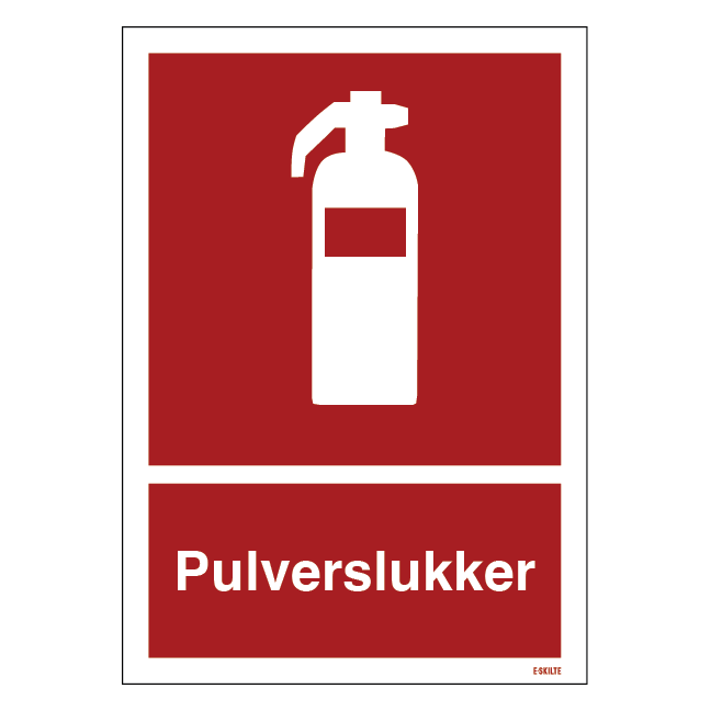 Pulverslukker piktogram skilt