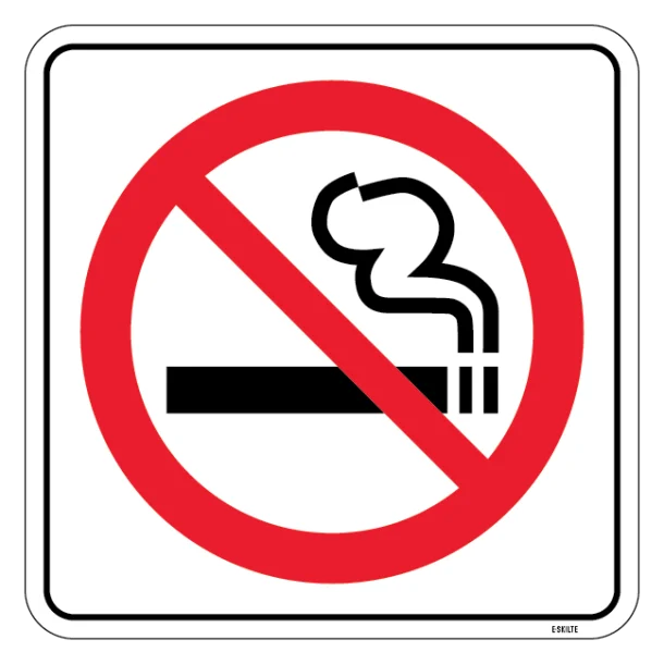 Rygning forbudt Rød forbud Piktrogram skilt