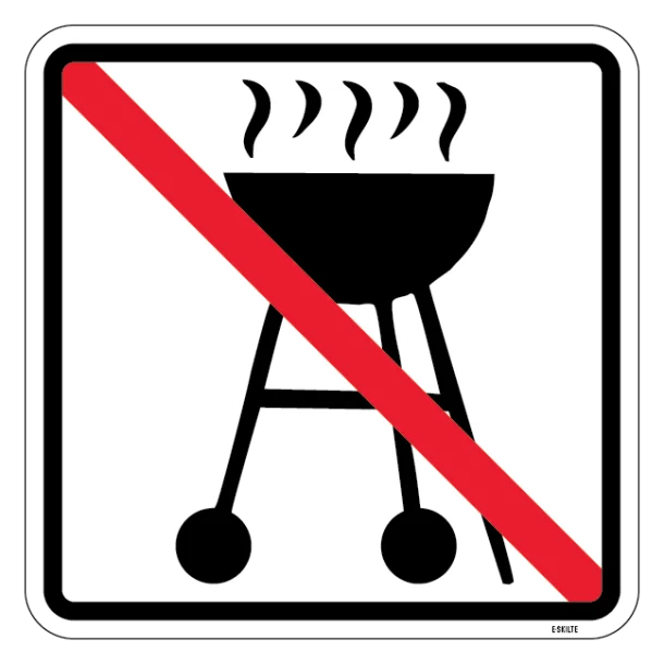 Grill forbudt - Piktogram skilt