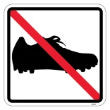 Fodboldstøvle forbud piktogram skilt