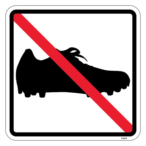 Fodboldstøvle forbud piktogram skilt