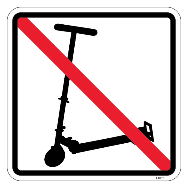 Løbehjul forbuds piktogram. skilt