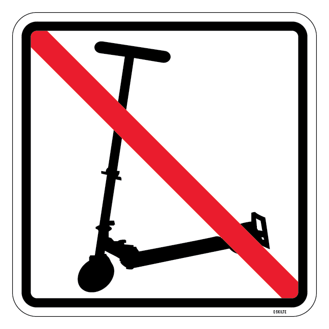 Løbehjul forbuds piktogram. skilt