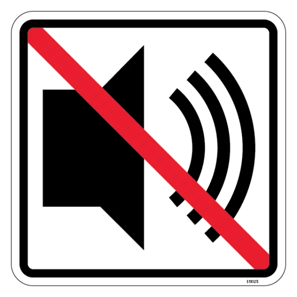 Lyd forbuds piktogram. skilt