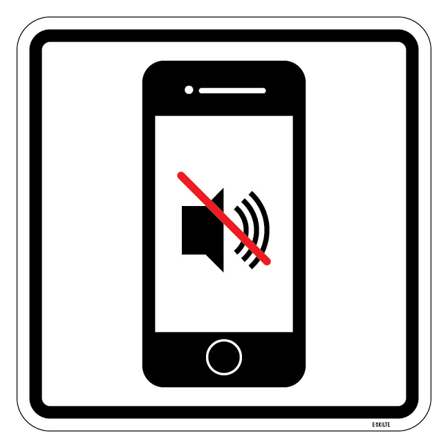 Mobil lyd forbuds piktogram. skilt
