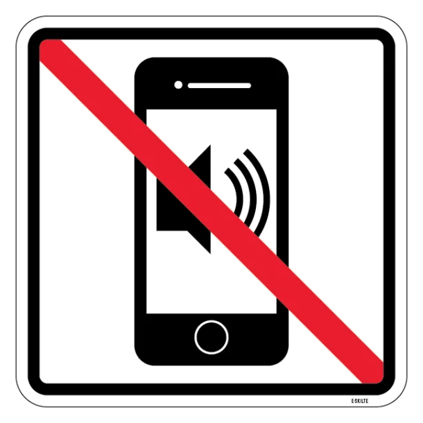 Mobil iphone lyd forbudt skilt