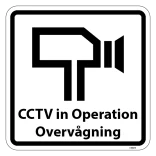 CCTV in operation Overvågning. Piktogram skilt
