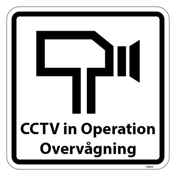 CCTV in operation Overvågning. Piktogram skilt