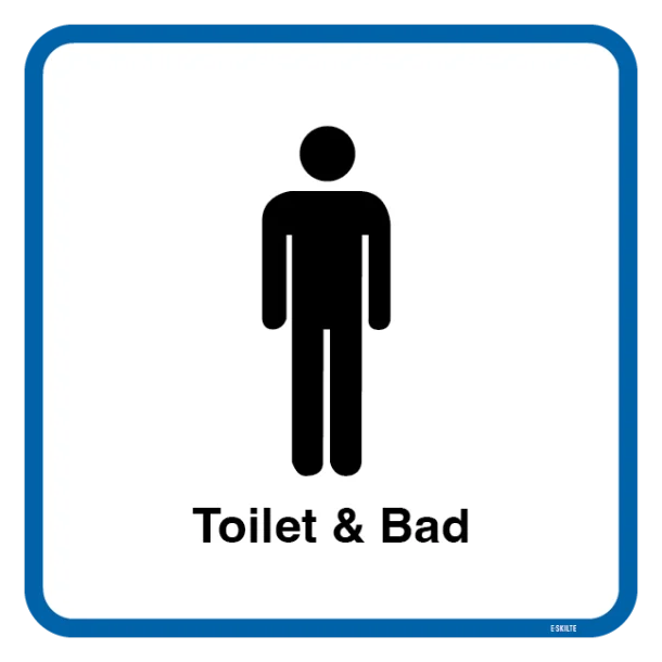 Toilet & bad mænd Piktogram skilt