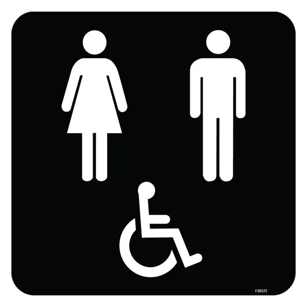 Dame mand handicap toilet Piktogram skilt