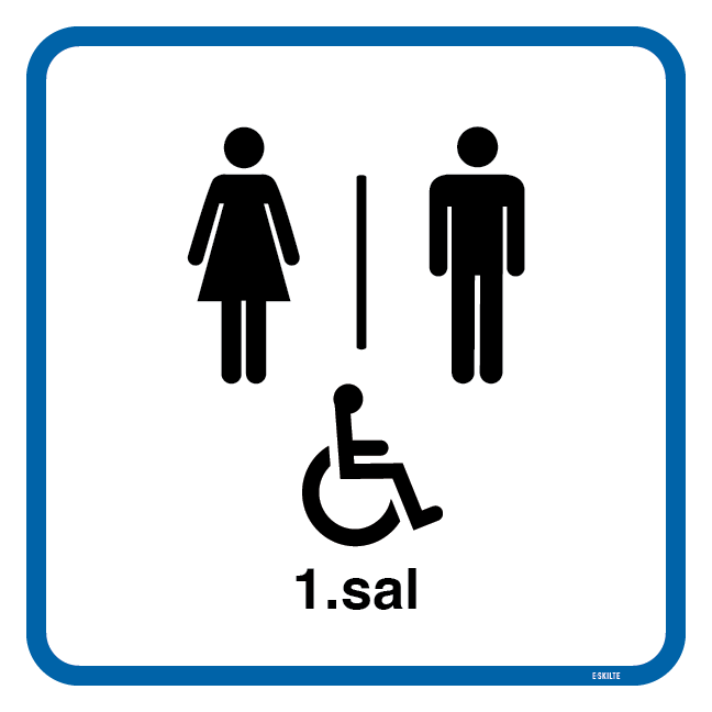 Dame mand Handicap Toilet Piktogram skilt