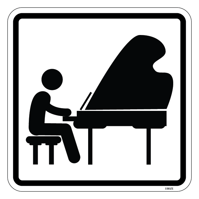 Klaverspil. Piktogram skilt