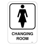 Changing room dame. Toilet skilt