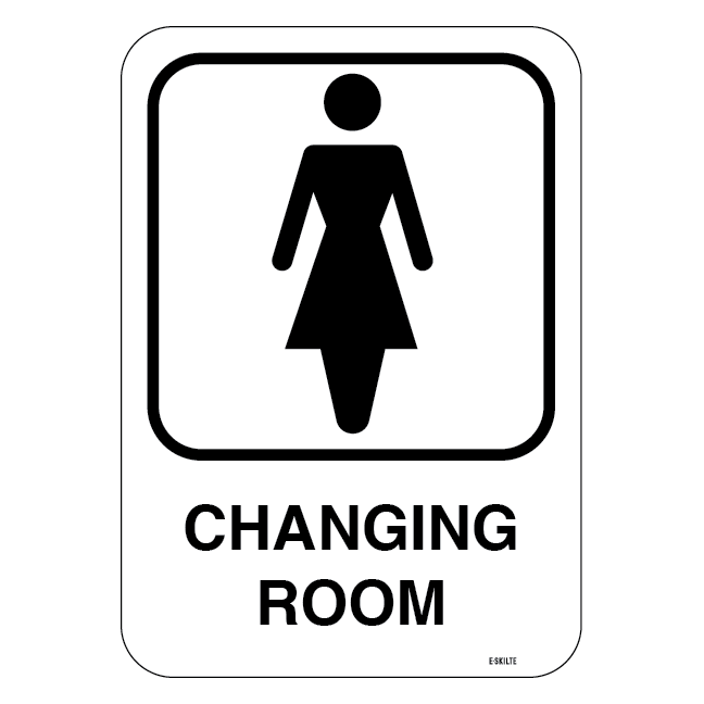 Changing room dame. Toilet skilt