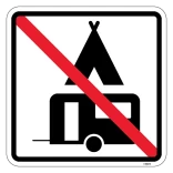 Camping forbudt - Piktogram skilt