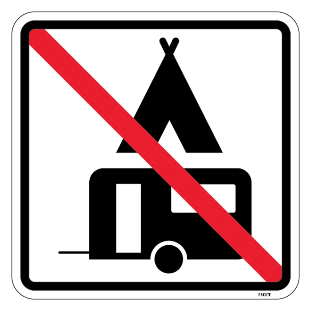 Camping forbudt - Piktogram skilt