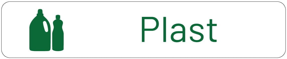 plast plast affald skilt