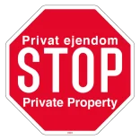 Privat ejendom STOP Private Property. Skilt