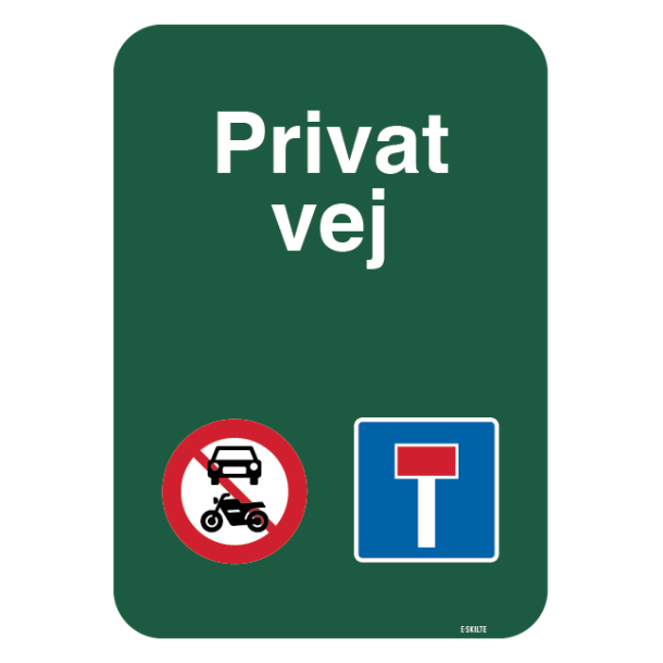 Privat vej skilt