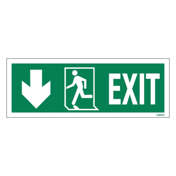 Exit-run Left-arrow Left Down Redningsskilte.