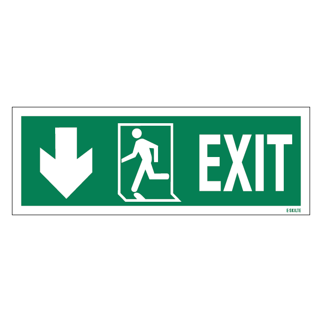 Exit-run Left-arrow Left Down Redningsskilte.